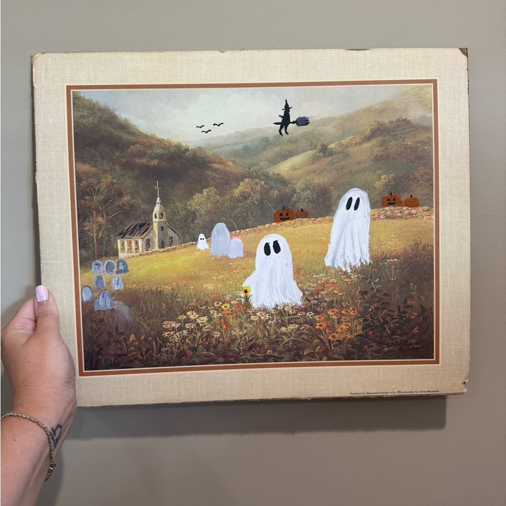 Halloween Ghosts and Witch Painting